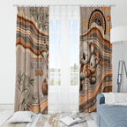 Australia Father's Day Window Curtain Koality Dad Fishing Aboriginal Dot Art