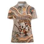 Personalised Australia Father's Day Women Polo Shirt Koality Dad Fishing Aboriginal Dot Art