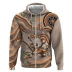 Personalised Australia Father's Day Zip Hoodie Koality Dad Fishing Aboriginal Dot Art