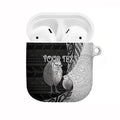 Personalised New Zealand Father's Day AirPods Case Papa Kiwi Bird Tribal Pattern