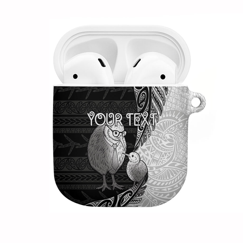 Personalised New Zealand Father's Day AirPods Case Papa Kiwi Bird Tribal Pattern