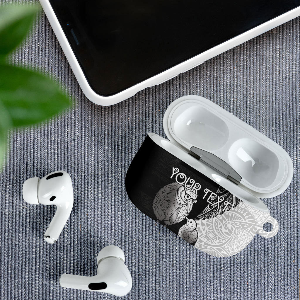 Personalised New Zealand Father's Day AirPods Case Papa Kiwi Bird Tribal Pattern