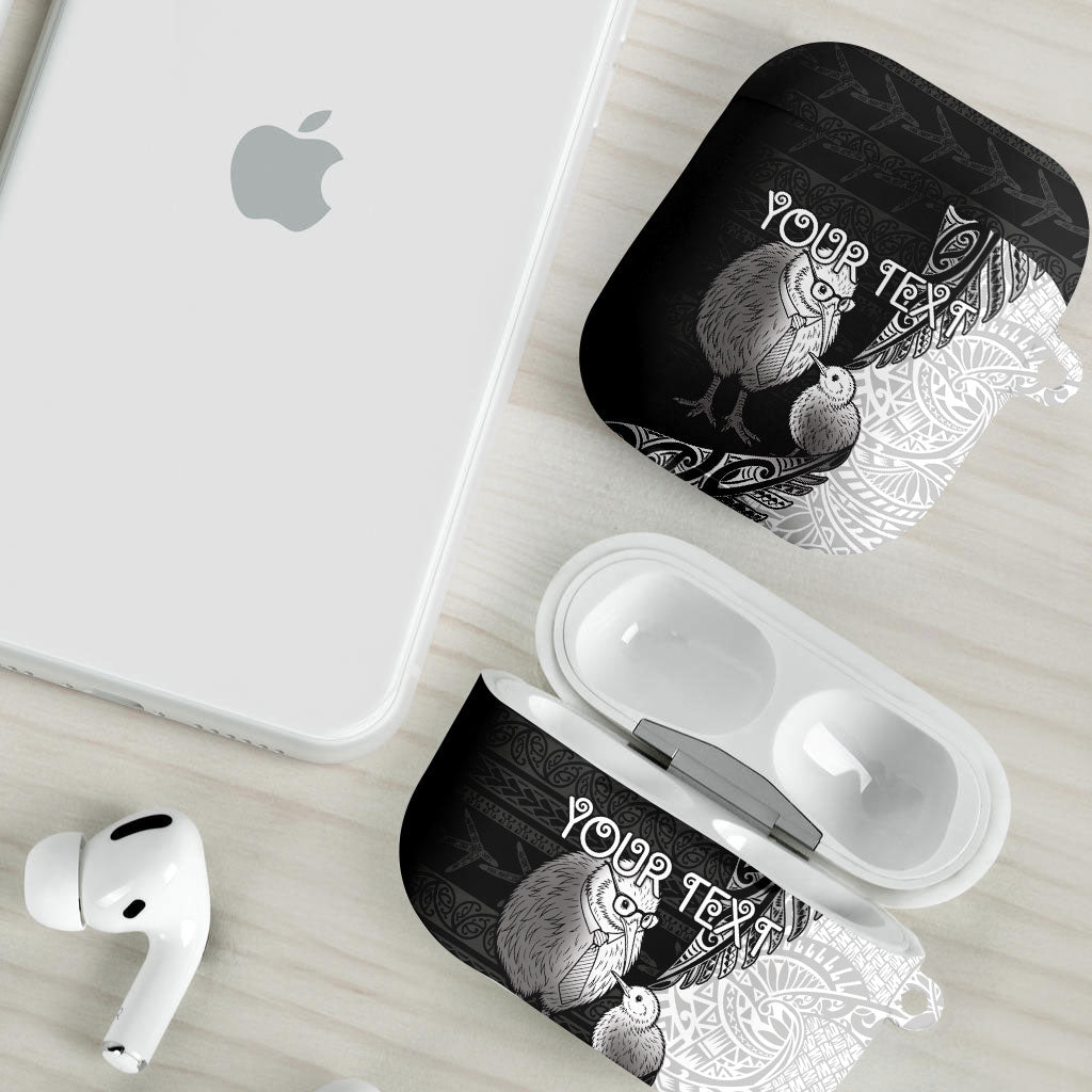 Personalised New Zealand Father's Day AirPods Case Papa Kiwi Bird Tribal Pattern