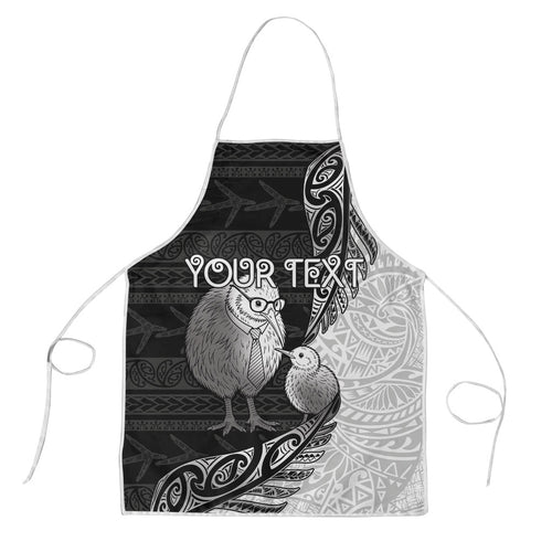 Personalised New Zealand Father's Day Apron Papa Kiwi Bird Tribal Pattern