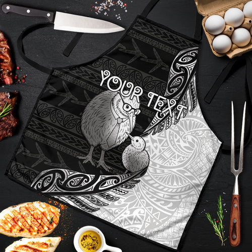 Personalised New Zealand Father's Day Apron Papa Kiwi Bird Tribal Pattern