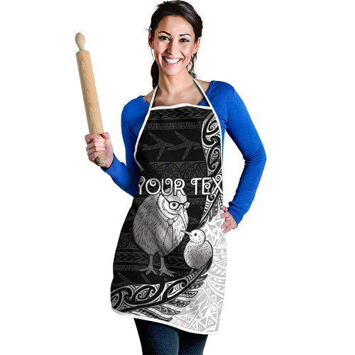 Personalised New Zealand Father's Day Apron Papa Kiwi Bird Tribal Pattern