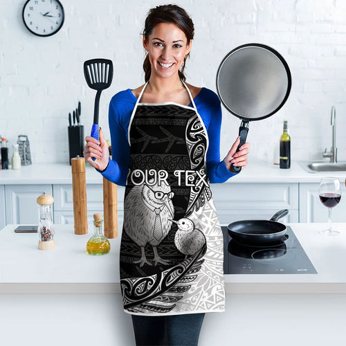 Personalised New Zealand Father's Day Apron Papa Kiwi Bird Tribal Pattern