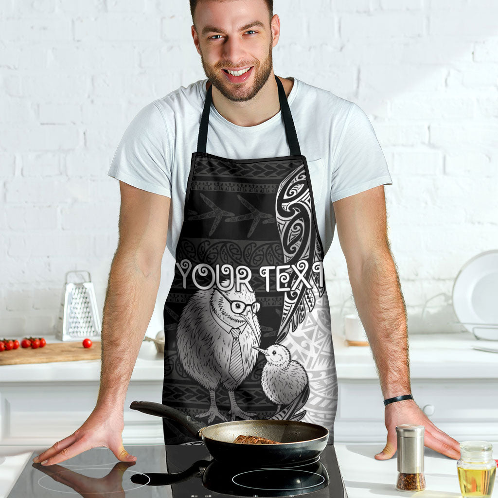 Personalised New Zealand Father's Day Apron Papa Kiwi Bird Tribal Pattern