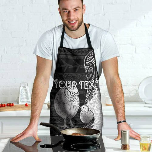 Personalised New Zealand Father's Day Apron Papa Kiwi Bird Tribal Pattern