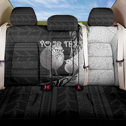Personalised New Zealand Father's Day Back Car Seat Cover Papa Kiwi Bird Tribal Pattern