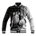 Personalised New Zealand Father's Day Baseball Jacket Papa Kiwi Bird Tribal Pattern