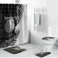 Personalised New Zealand Father's Day Bathroom Set Papa Kiwi Bird Tribal Pattern