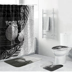 Personalised New Zealand Father's Day Bathroom Set Papa Kiwi Bird Tribal Pattern