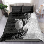 Personalised New Zealand Father's Day Bedding Set Papa Kiwi Bird Tribal Pattern