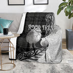 Personalised New Zealand Father's Day Blanket Papa Kiwi Bird Tribal Pattern