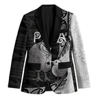 Personalised New Zealand Father's Day Blazer Papa Kiwi Bird Tribal Pattern