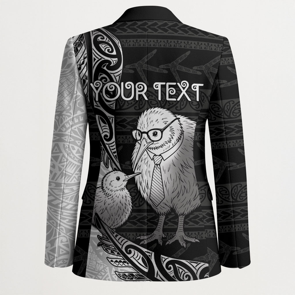 Personalised New Zealand Father's Day Blazer Papa Kiwi Bird Tribal Pattern