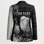 Personalised New Zealand Father's Day Blazer Papa Kiwi Bird Tribal Pattern
