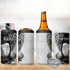 Personalised New Zealand Father's Day 4 in 1 Can Cooler Tumbler Papa Kiwi Bird Tribal Pattern