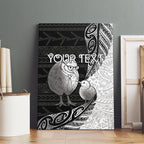 Personalised New Zealand Father's Day Canvas Wall Art Papa Kiwi Bird Tribal Pattern