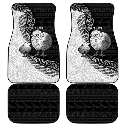 Personalised New Zealand Father's Day Car Mats Papa Kiwi Bird Tribal Pattern