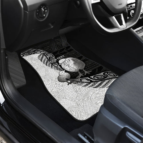 Personalised New Zealand Father's Day Car Mats Papa Kiwi Bird Tribal Pattern
