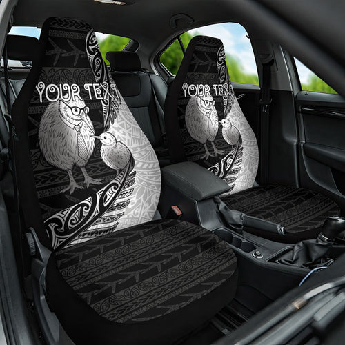 Personalised New Zealand Father's Day Car Seat Cover Papa Kiwi Bird Tribal Pattern