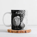 Personalised New Zealand Father's Day Ceramic Mug Papa Kiwi Bird Tribal Pattern