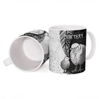 Personalised New Zealand Father's Day Ceramic Mug Papa Kiwi Bird Tribal Pattern