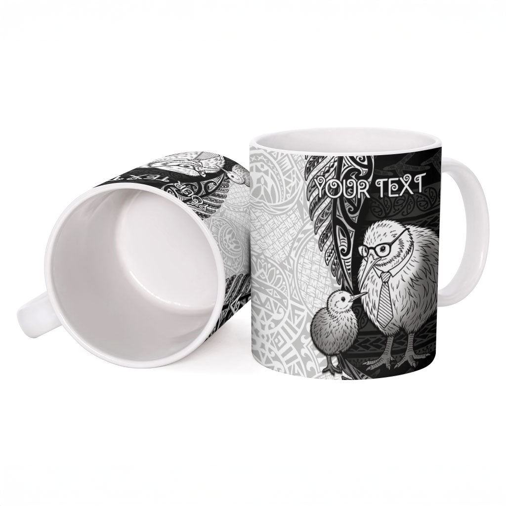 Personalised New Zealand Father's Day Ceramic Mug Papa Kiwi Bird Tribal Pattern