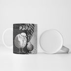 Personalised New Zealand Father's Day Ceramic Mug Papa Kiwi Bird Tribal Pattern