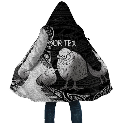 Personalised New Zealand Father's Day Cloak Papa Kiwi Bird Tribal Pattern