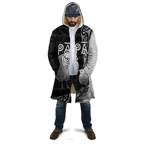 Personalised New Zealand Father's Day Cloak Papa Kiwi Bird Tribal Pattern