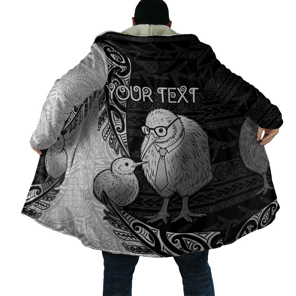Personalised New Zealand Father's Day Cloak Papa Kiwi Bird Tribal Pattern