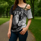 Personalised New Zealand Father's Day Cross Shoulder Shirt Papa Kiwi Bird Tribal Pattern