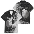 Personalised New Zealand Father's Day Family Matching Long Sleeve Bodycon Dress and Hawaiian Shirt Papa Kiwi Bird Tribal Pattern