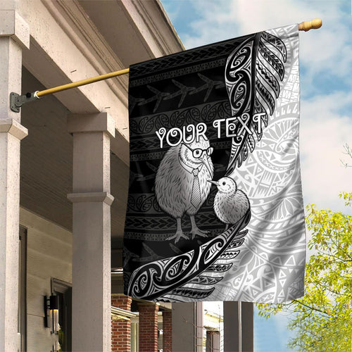 Personalised New Zealand Father's Day Garden Flag Papa Kiwi Bird Tribal Pattern