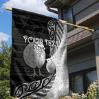 Personalised New Zealand Father's Day Garden Flag Papa Kiwi Bird Tribal Pattern