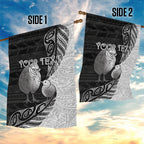 Personalised New Zealand Father's Day Garden Flag Papa Kiwi Bird Tribal Pattern