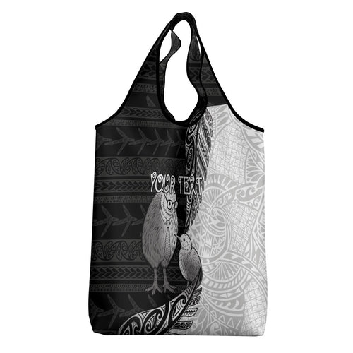 Personalised New Zealand Father's Day Grocery Bag Papa Kiwi Bird Tribal Pattern