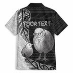 Personalised New Zealand Father's Day Hawaiian Shirt Papa Kiwi Bird Tribal Pattern