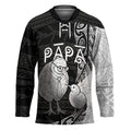 Personalised New Zealand Father's Day Hockey Jersey Papa Kiwi Bird Tribal Pattern