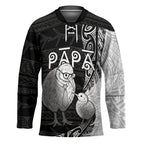 Personalised New Zealand Father's Day Hockey Jersey Papa Kiwi Bird Tribal Pattern