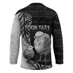 Personalised New Zealand Father's Day Hockey Jersey Papa Kiwi Bird Tribal Pattern