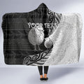 Personalised New Zealand Father's Day Hooded Blanket Papa Kiwi Bird Tribal Pattern