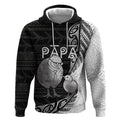 Personalised New Zealand Father's Day Hoodie Papa Kiwi Bird Tribal Pattern