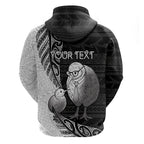 Personalised New Zealand Father's Day Hoodie Papa Kiwi Bird Tribal Pattern