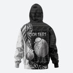 Personalised New Zealand Father's Day Hoodie Papa Kiwi Bird Tribal Pattern