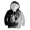 Personalised New Zealand Father's Day Kid Hoodie Papa Kiwi Bird Tribal Pattern