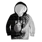 Personalised New Zealand Father's Day Kid Hoodie Papa Kiwi Bird Tribal Pattern